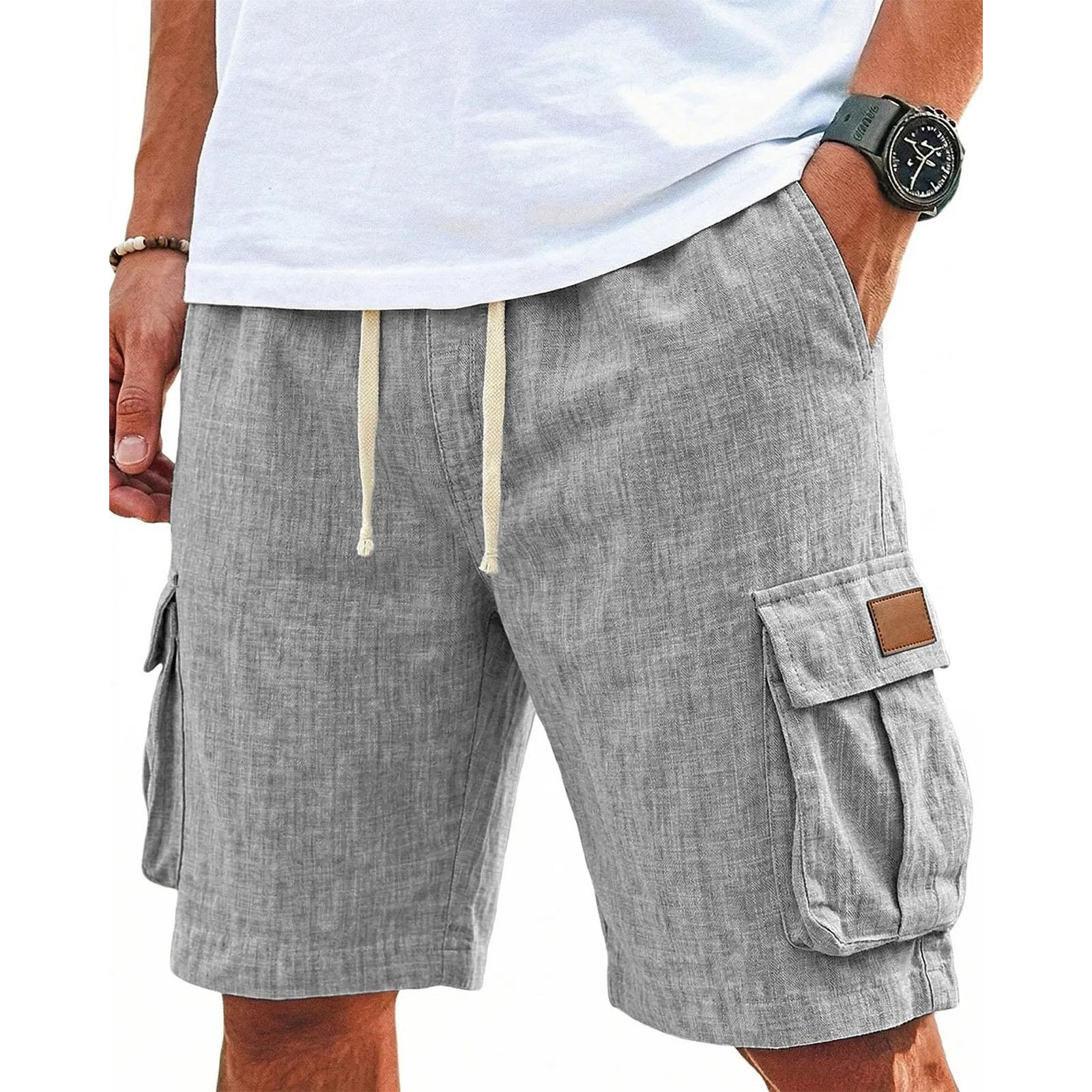 Men s Casual -Weave Drawstring Shorts L