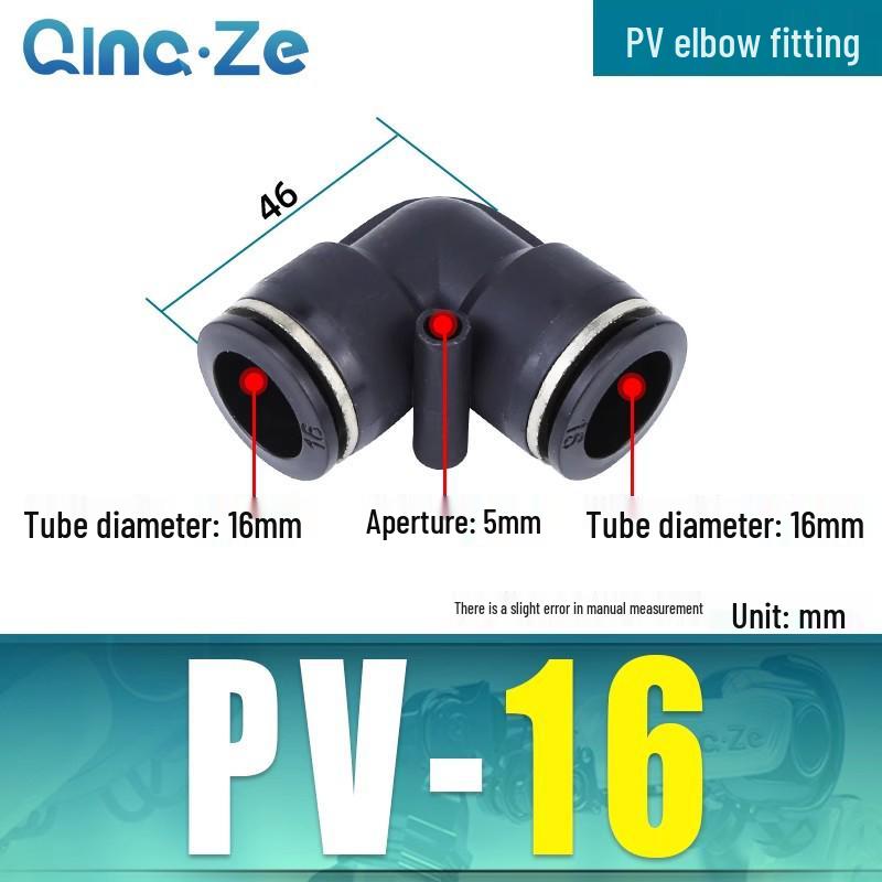 Right Angle PVC Pneumatic Air Tube Connector - 90° L-Shaped Elbow, Quick Insert, 4/6/8/10/12mm