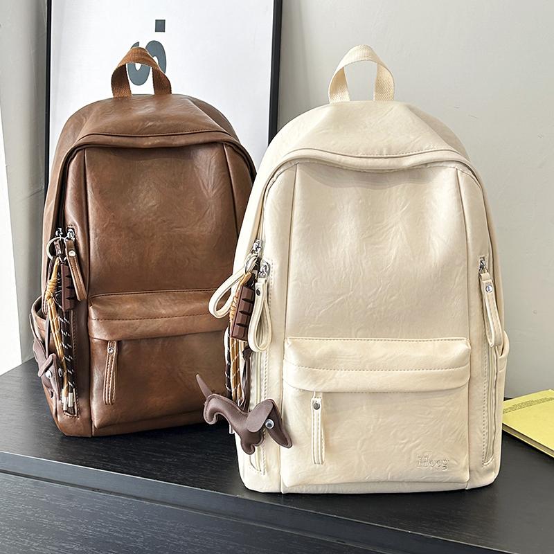 Modny Plecak ze Skóry PU Minimalistyczny Styl Casualowy Plecak dla Kobiet Lekki z Idealny do Codziennej Pracy Szkoły i Streetwear Bez Wisiorka