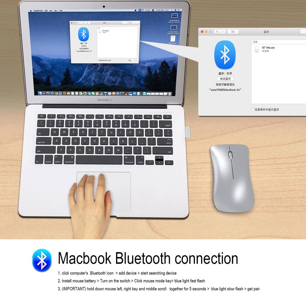 T23 Optical Mouse Rechargeable Silent Bluetooth Mouse Dual Mode Bluetooth 2.4G Wireless Mouse Office Game