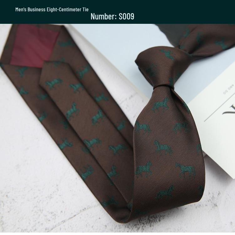 Retro Polka Dot and Stripe Men's Tie - 8cm Business Casual Korean Style Fashion Accessory