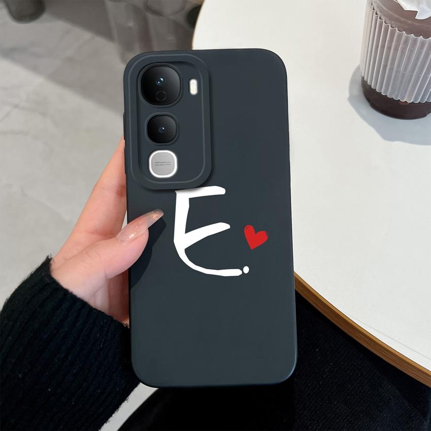 For Vivo Y400 Pro Y100 Y200e Y02 Y03 Y04 Y28 Y29 Y29S Cute Art Letter Phone Case Lens Protection Liquid Silicone Shockproof Soft Covers For Vivo Shell