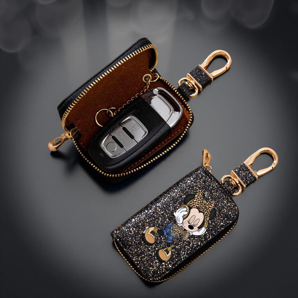 1pc Minnie Key Bag Car Key Organizer With Zipper Multifunctional KeyChain Compact Design For Family Use Bag Pendant Mini Wallet
