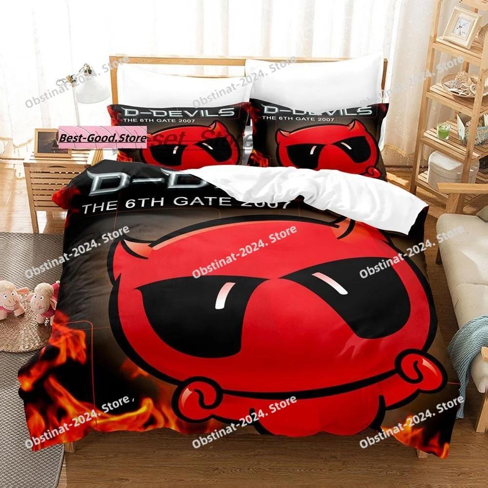 Hip Hop Angry Geometry Dash Bedding Set Single Twin Full Queen King Size Bed Set Game Bedroom Duvetcover Sets Anime Bed