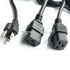 UL-Listed 15A/20A 125V US Standard Power Cord with Three-Prong Angled Plug (C13 Tail) - 3*14/12AWG