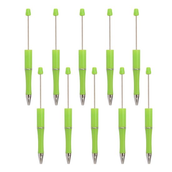 10 ks korálkových DIY per s barevnými korálky a doplňovatelným inkoustem, hladce píšící kuličkové pero, kreativní řemeslo pro děti, zábavné školní potřeby