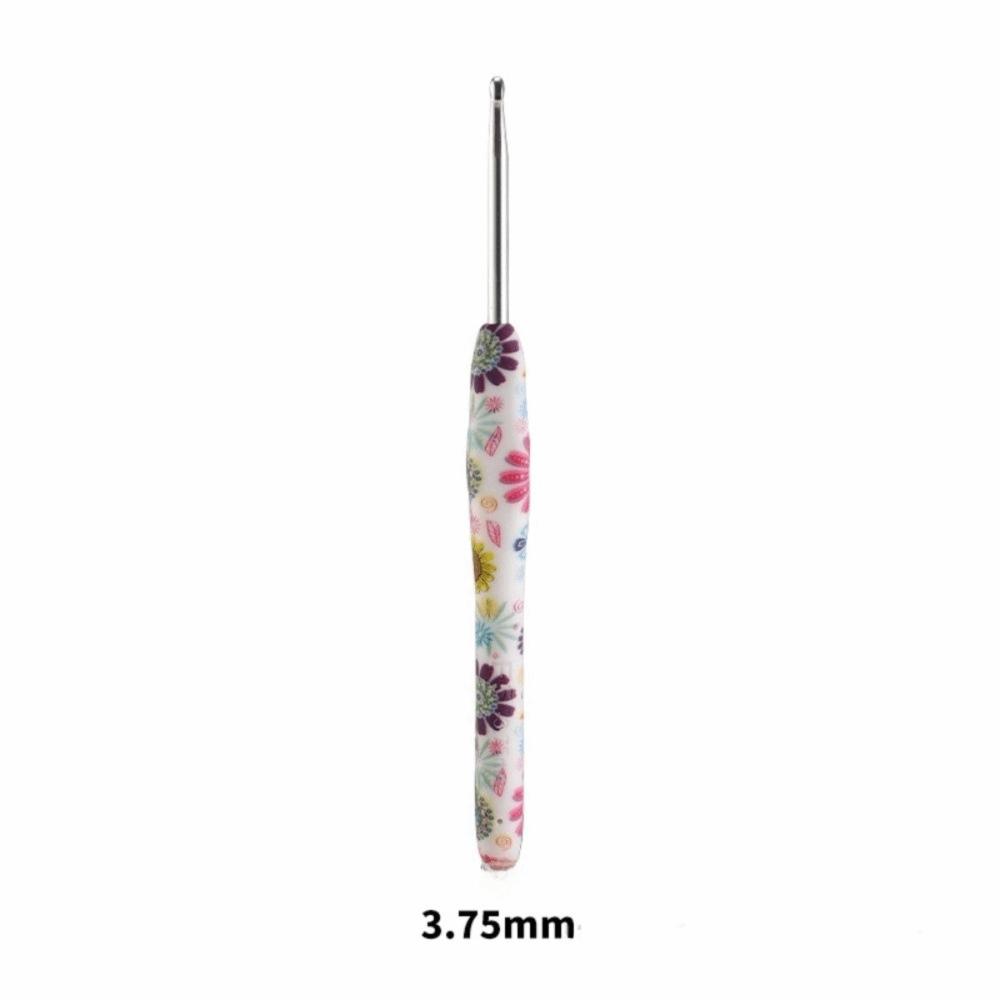 Sunflower Printed Handle Knitting Needles Fine Hook Head Doll Weaving Hooks For Doll Weaving