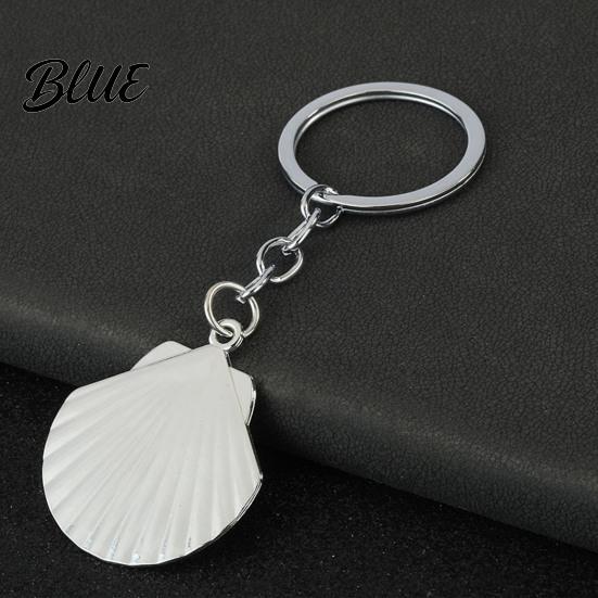 Zinc Alloy Key Holder Beach Shell Keychain Shape Metal Decorative Backpack Charms Ring Handbags Backpacks Car Chain Theme Keychain