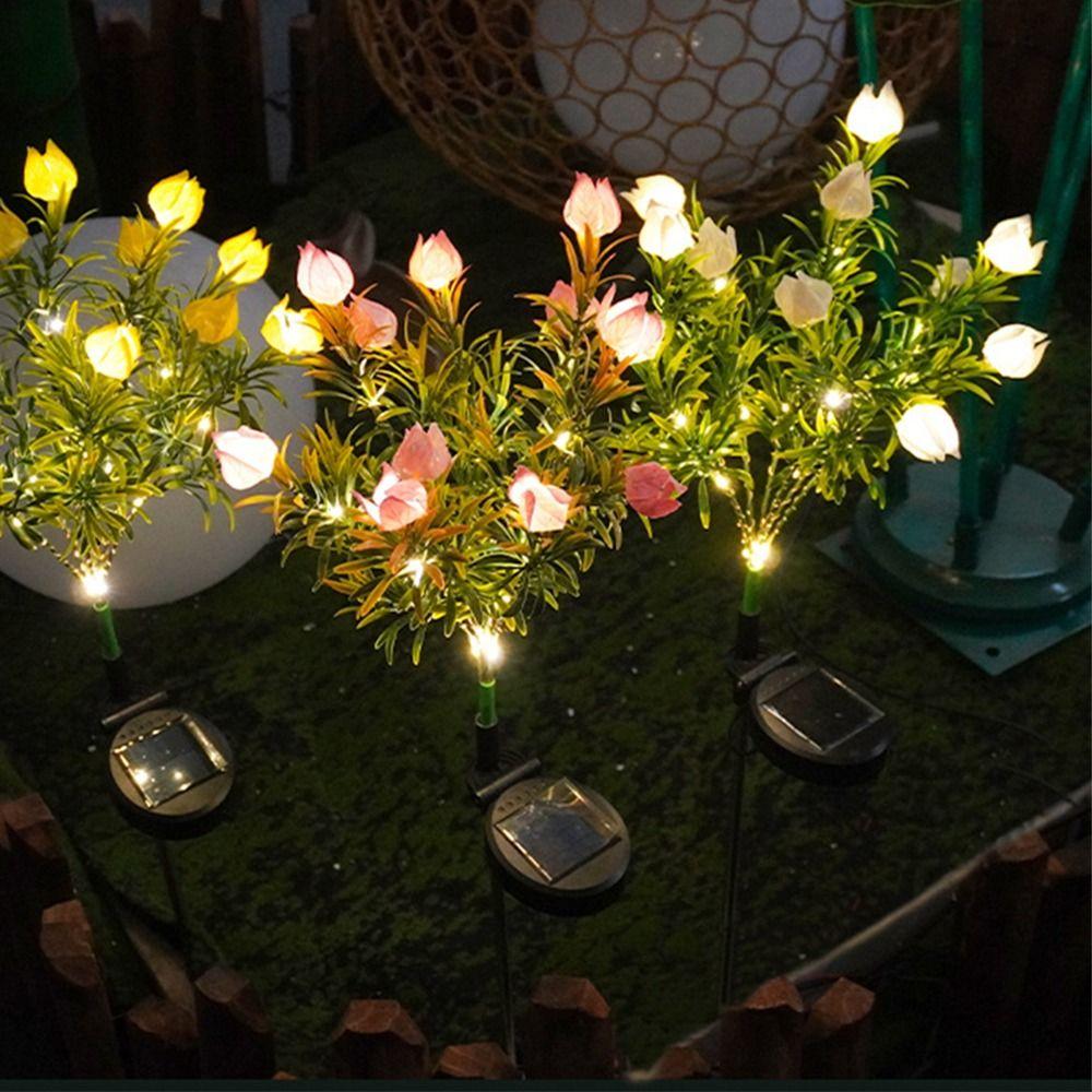 42LED Solar Artificial Flower Light Realistic Waterproof Landscape Lamp  Lawn Lighting