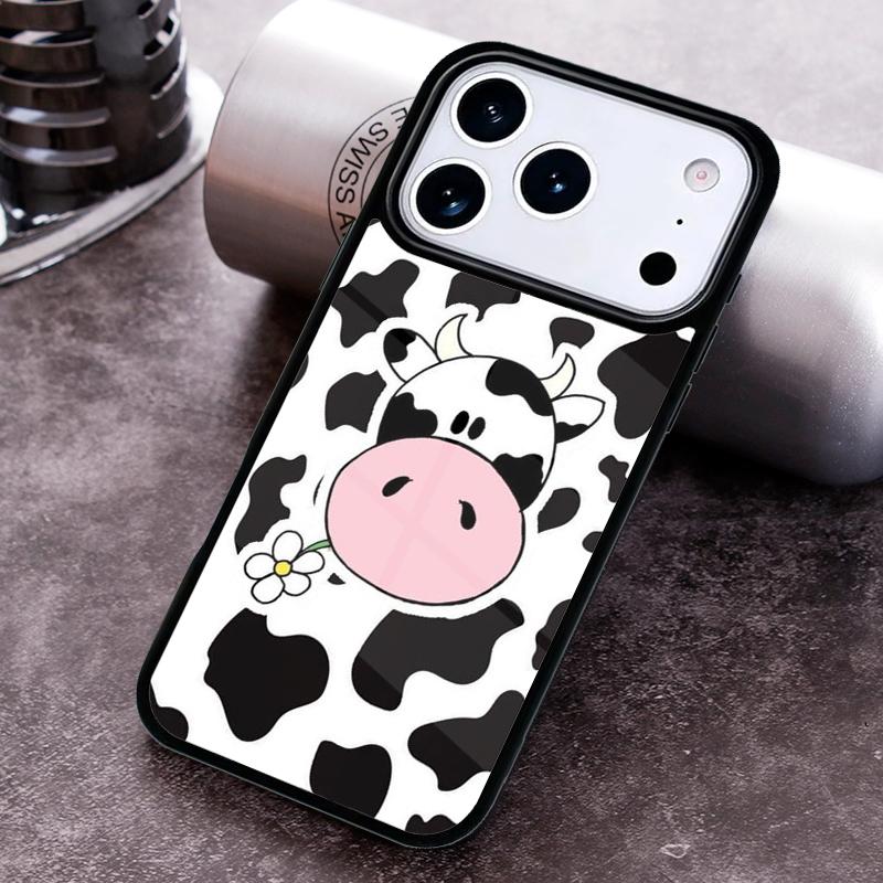 Milk Cow Skin Print Luxury Phone Case for iPhone 17 16 15 Pro Max Air 14 13 12 11 Plus Shockproof Capa Cover