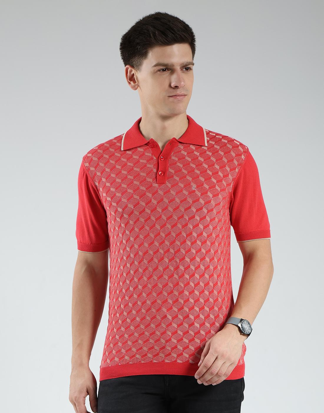 Мужская футболка Luxuria с абстрактным воротником-стойкой L красный