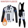 Team UAE Winter Long Sleeve Thermal Fleece Cycling Jersey Set Bib Pants Ropa Ciclismo Bicycle Clothing MTB Bike Jersey Uniform