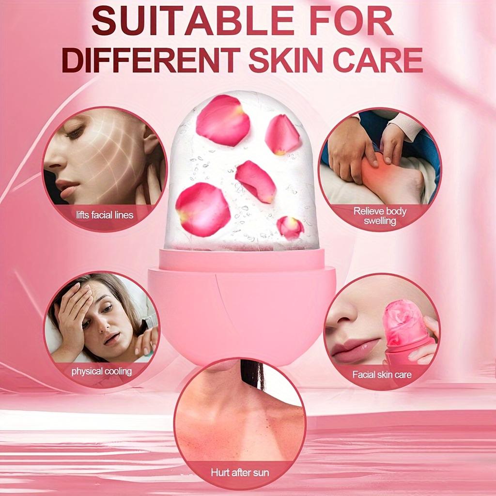 Masażer Rolka Lodowa do Twarzy Oczu Szyi Naturalne Tonizowanie i Pielęgnacja Skóry Wielokrotnego Użytku Wałek do Twarzy Silikonowa Forma do Chłodzenia i Łagodzenia Skóry