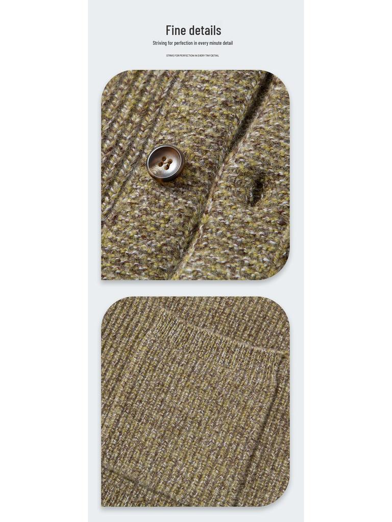 Winter 2025 Koreanischer Stil Dicker Woll-Herren-Cardigan