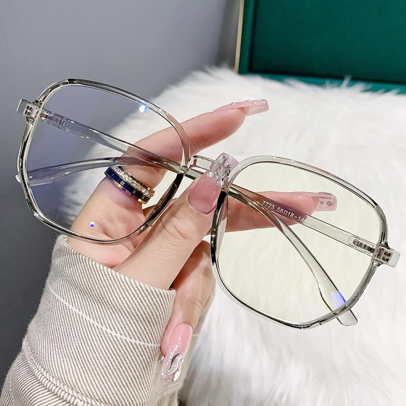 Latest Anti- Blue Lightweight Myopia Eyeglasses Stylish Vintage Polygonal Large Frames Eyeglasses Optical Prescription Glasses 0 TO -4.0