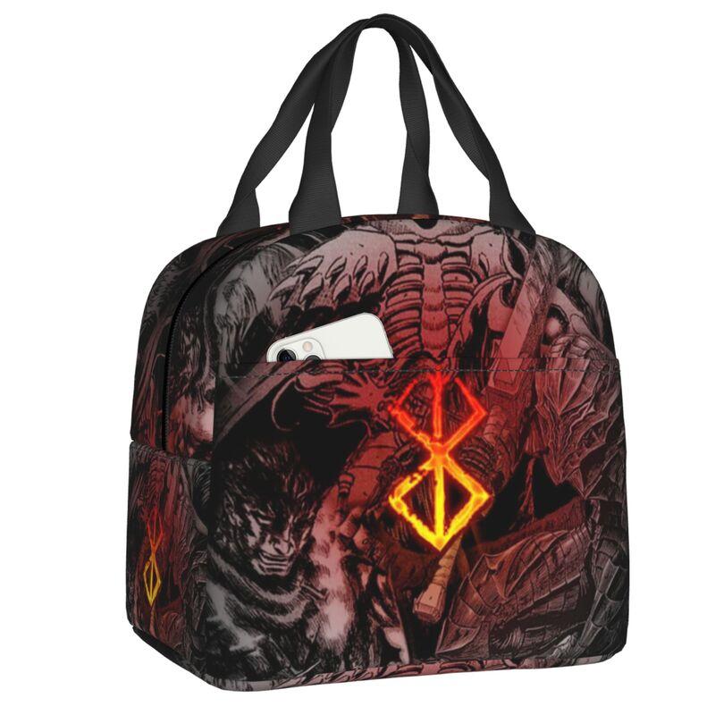 Custom Classic Anime B-Bereserks Hot Logo Insulated Lunch Bags for School Office Waterproof Thermal Cooler Bento Box Women Kids