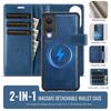 2-in-1 Magnetic Detachable Wallet Case for Samsung Galaxy S25/S25 Plus/S25 Ultra/S25 Edge - PU Leather, Card Slots, Wireless Charging, 360° Protection