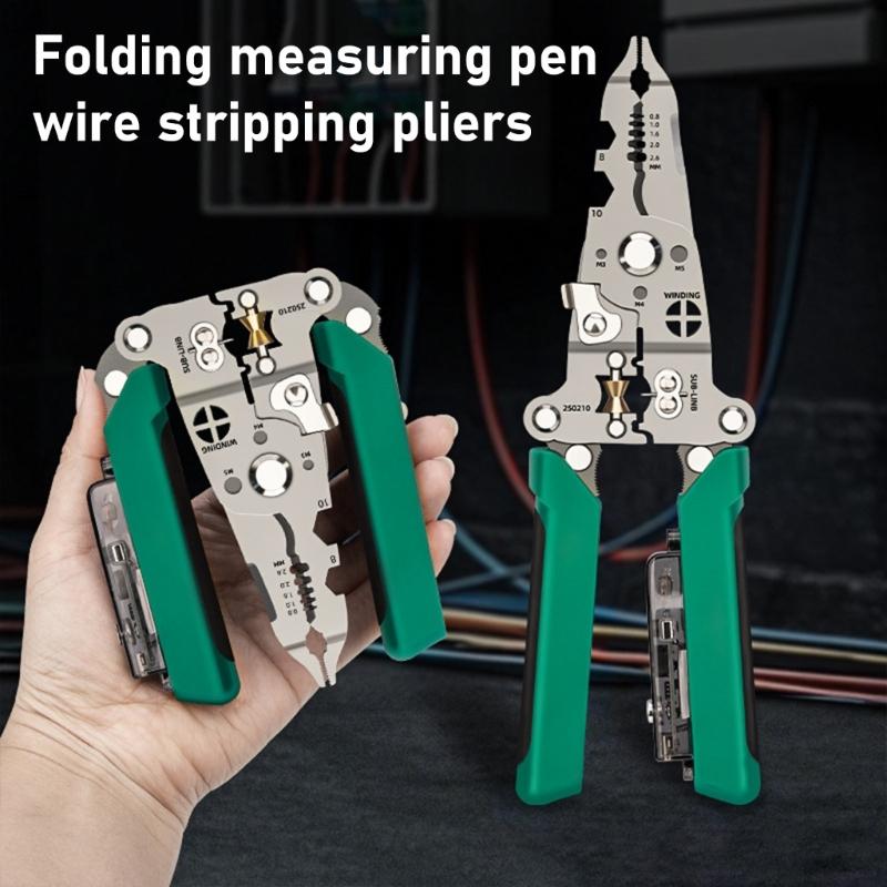 Stainless Steel Wire Strippers Double Function Electrical Tool Nonslip Design Ideal for Electricians and DIY Enthusiasts