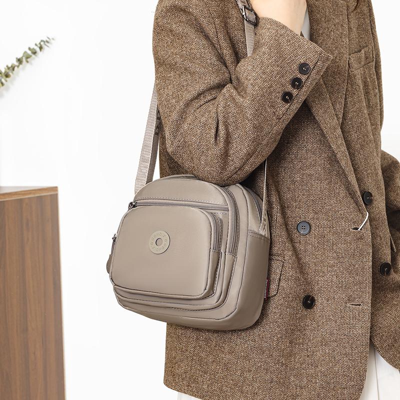 Women's Small Square Bag Solid Color Shoulder Bag Commuter Multi-Function Crossbody Bag