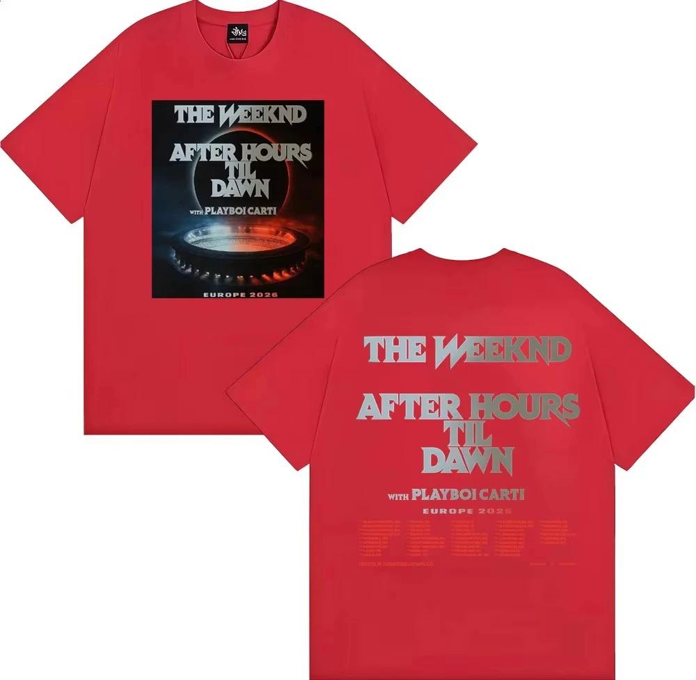 

The Weeknd T-shirt After Hours Til Dawn with Playboi Carti Europe 2026 Shows Schedule Dates Two Sided Oversized Y2k Short Sleeve 4XL
