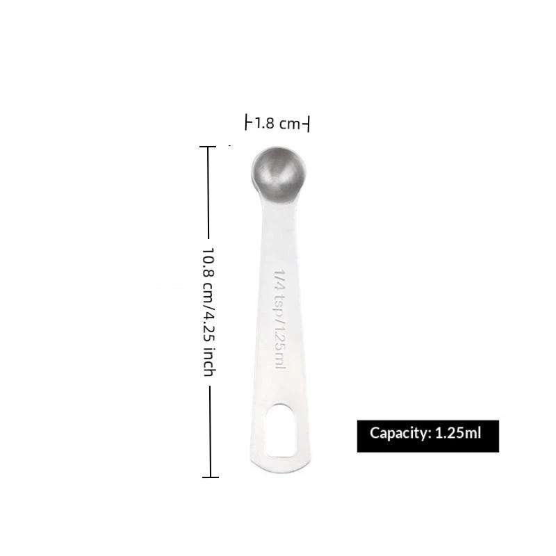Stainless Steel Measuring Spoon 1/5/6 Pcs With Scale Measuring Ruler Spoon Kitchen Coffee Cooking Spoon Baking Measuring Tool
