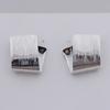 Metal Fold Asymmetry Square Earrings for Women Golden Silver Zinc Alloy Geometry European Brief Drop Earrings Jewelry Gift