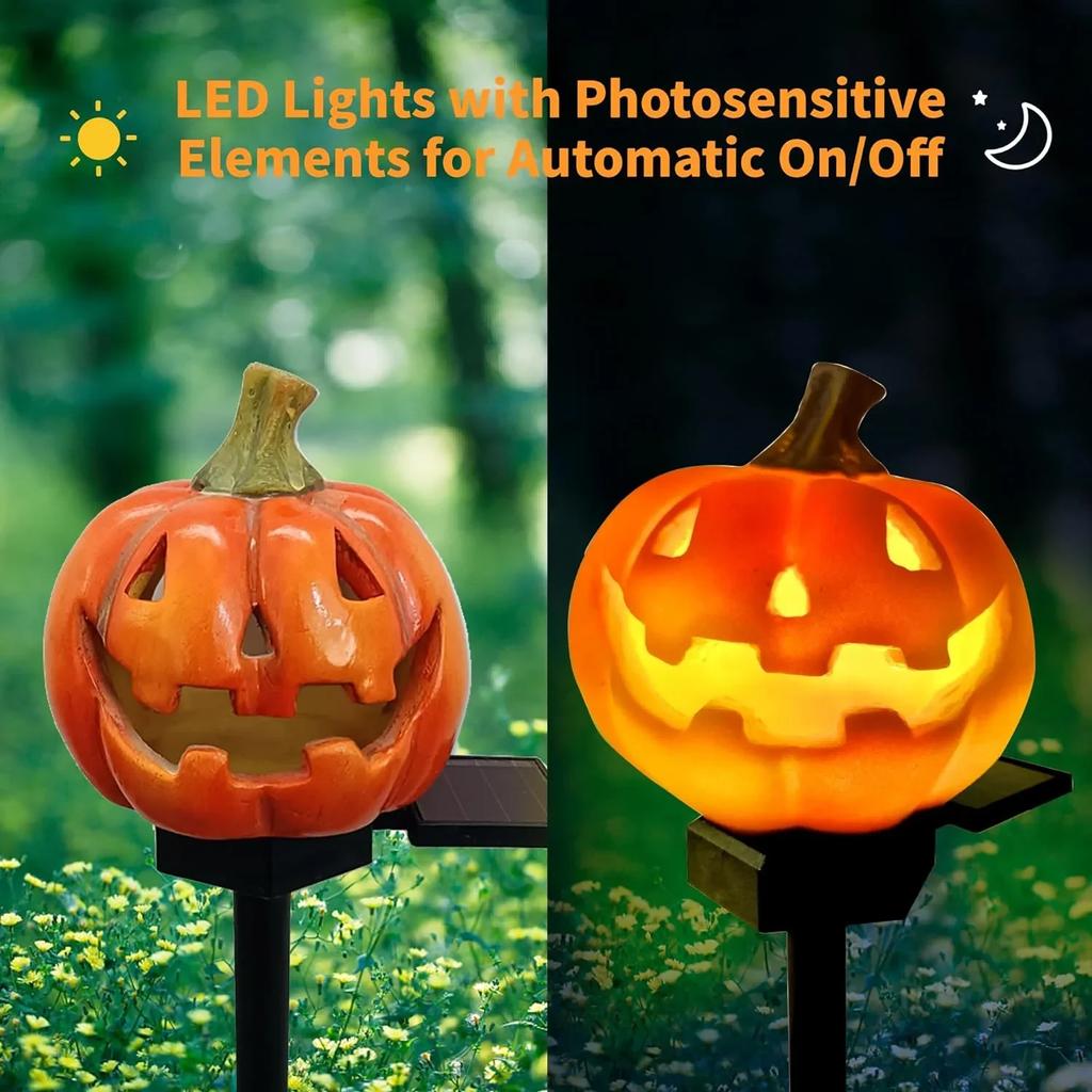 Solarleuchten Gartenleuchte Halloween Kürbisleuchten Außengartendekorationsleuchten Erdspießbeleuchtung Solar-LED-Licht Außen