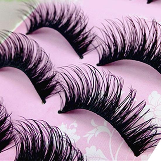 5 Pairs Natural Eye Lashes Makeup Handmade Thick Fake Cross False Eyelashes Hot