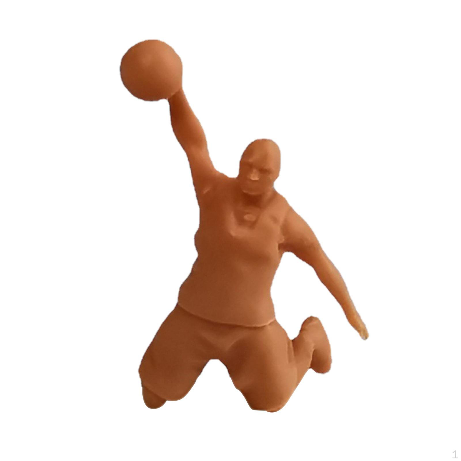 Resin 1:64 Scale Basketball Player Doll Model Character Figurine Can Miniature Table