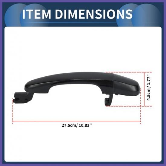 Car Exterior Door Handles Front Right Black Fit for Kia Sportage 2005-2010 1 Pcs