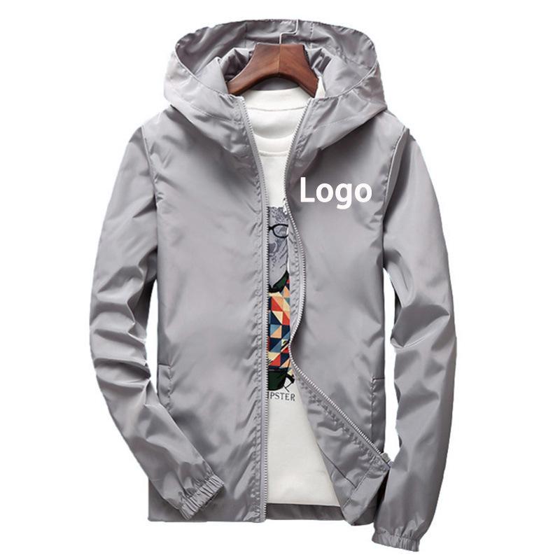 2022 Herren Windjacke: Unifarbene Jacke mit Sonnenschutz, individuellem Logo, Klassen- und Teamuniform, für Frühling und Herbst.