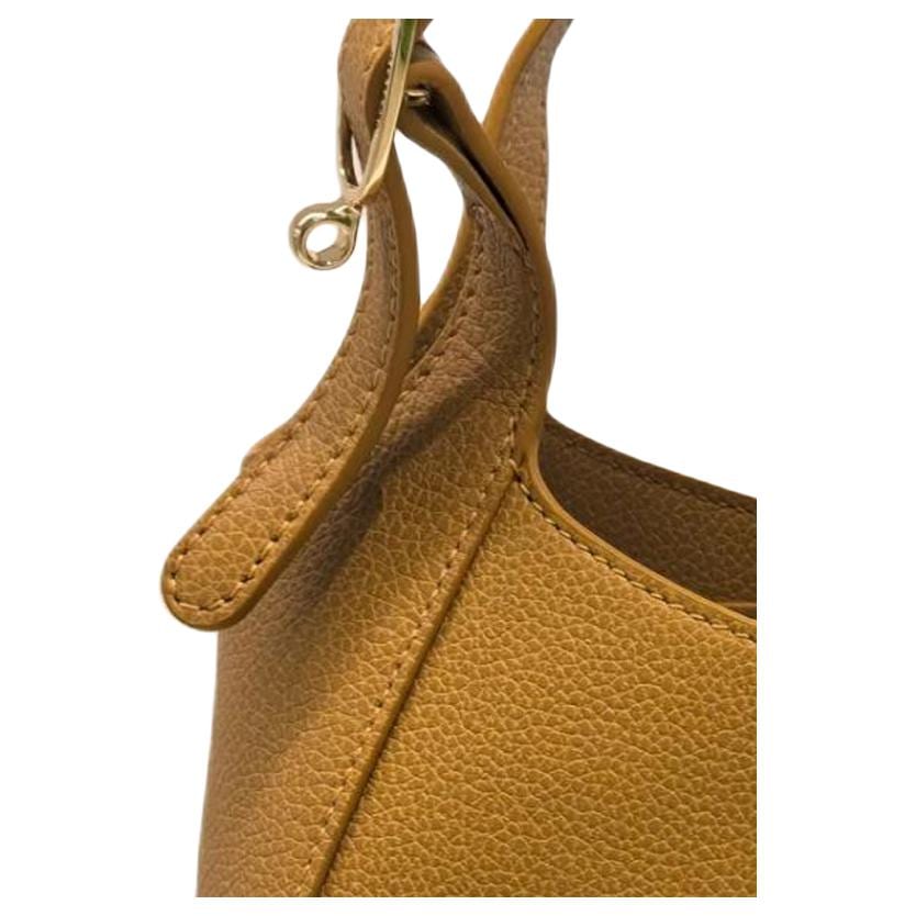 LONGCHAMP Le Foulonne Cow Leather Shoulder Bag Large Women's Nutmeg 10330021894
