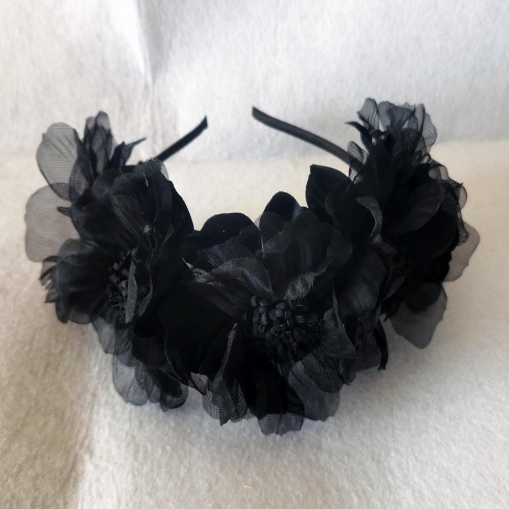 Elegant Bridal Headwear Solid Color Hair Garland Korean Bride Headdress  Photography Accessories