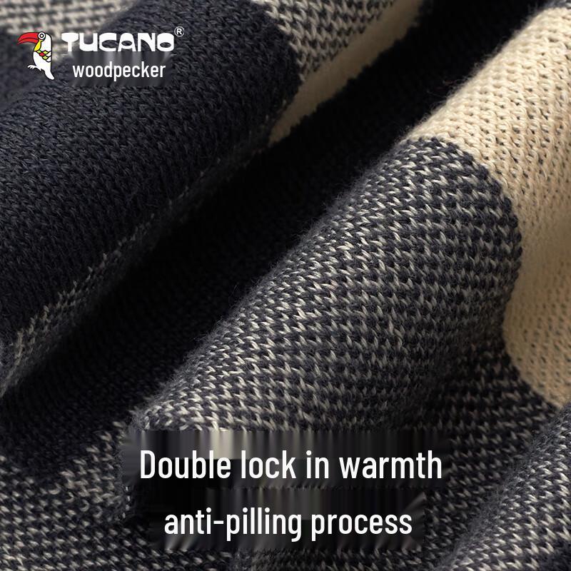 TUCANO Men's Classic Plaid Knitted Winter Scarf