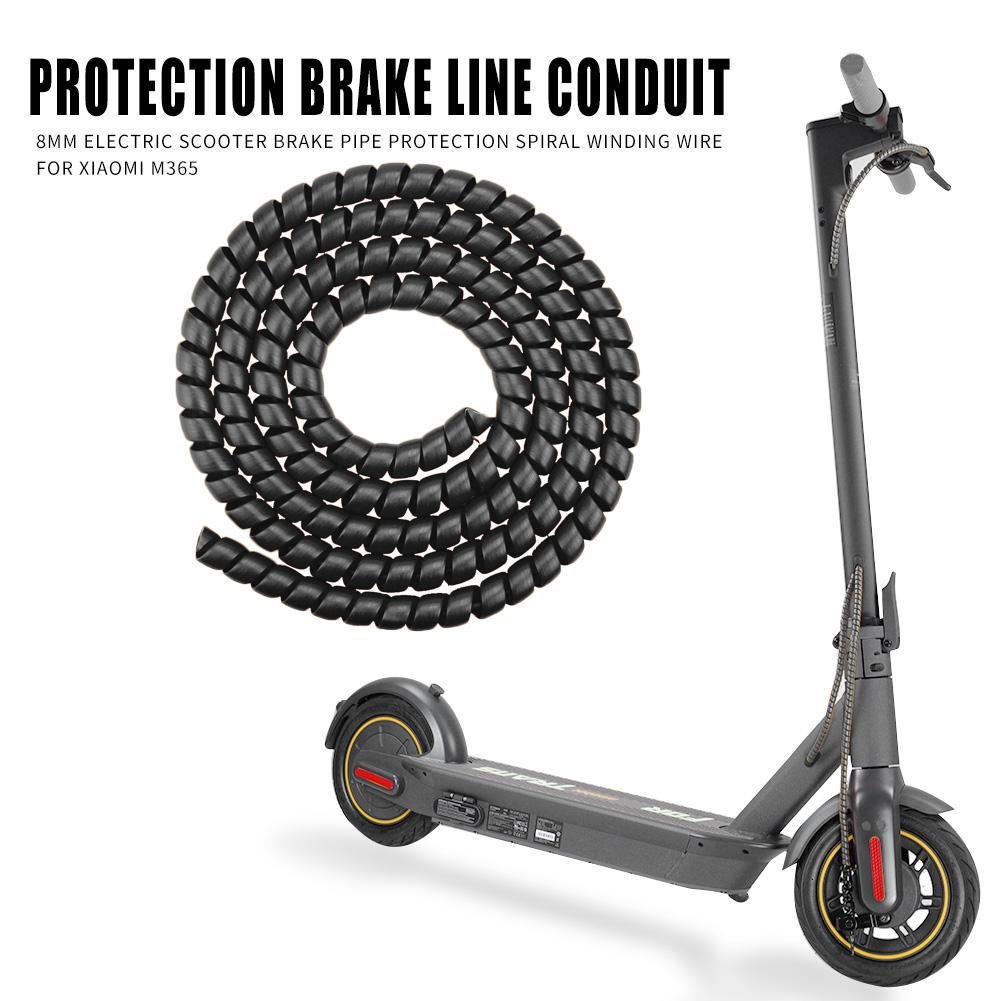 

8mm 1m Electric Scooter Brake Pipe Spiral Wrap Wire for M365 (Black)