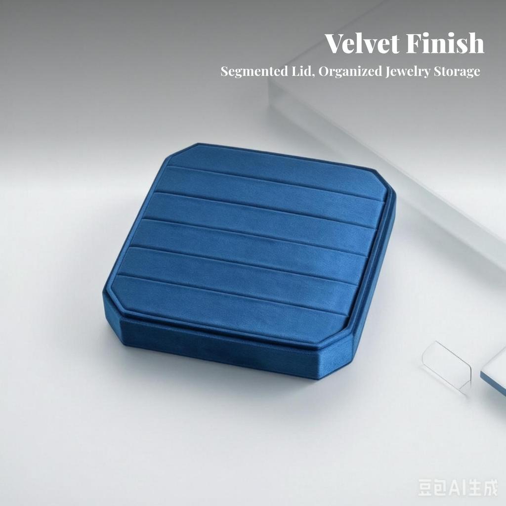 Luxurious Velvet Jewelry Box | Stitched Horizontal Channels, Packaging Box, for Vanity G118