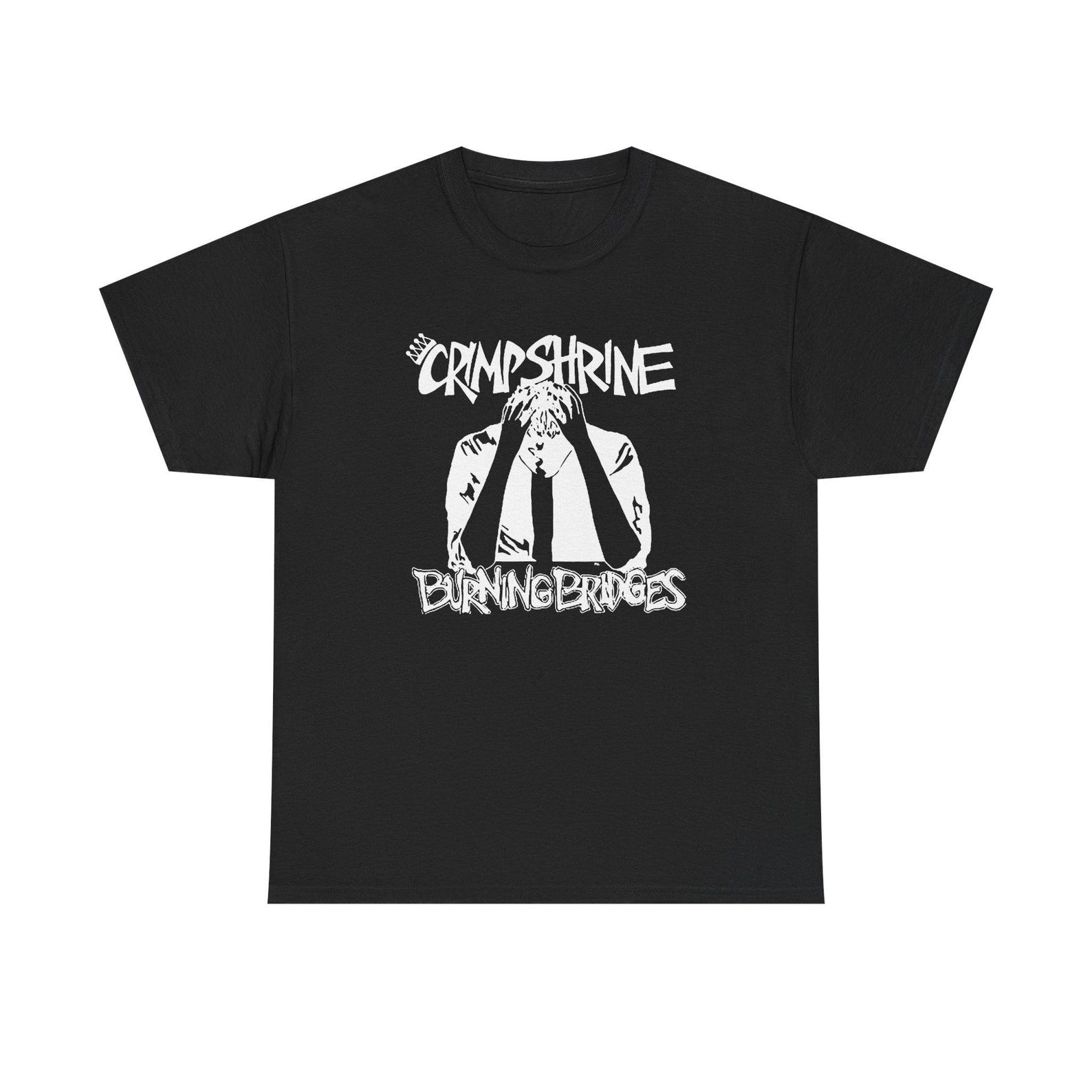 Crimpshrine Burning Bridges Punk Shirt, Vintage DIY Hardcore Graphic Tee, Classic Underground Punk Rock T shirt, Music Fan Gift S