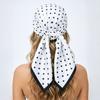 One Starting Polka Dot Headscarf, Women's Imitation Silk Scarf 91 Large Square Scarf, Satin Shawl Scarf.