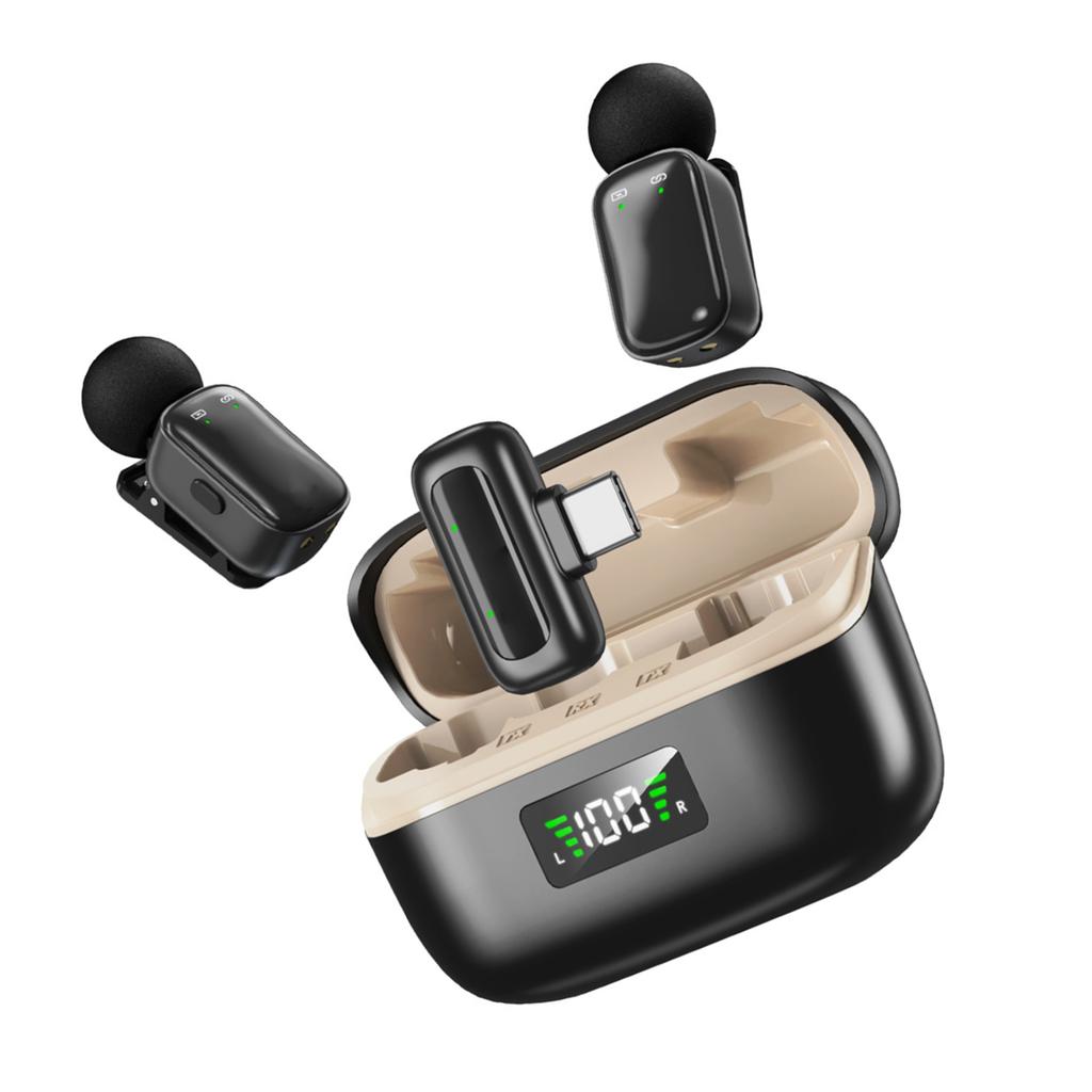Wireless Lavalier Microphone AI Noise Reduction AI Voice Changer Mic for Video Recording