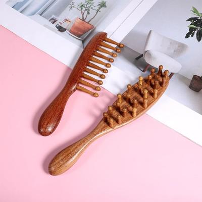 Wooden Body Meridian Massage Comb Golden Sandalwood Head Massage Comb New Loc Comb  Scalp Massag