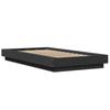 LED Bed Frame in Black 100 x 200 cm Engineered Wood