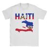 Herren T-Shirt Haiti Flaggentag von Haiti Vintage Baumwoll-T-Shirts Kurzarm-T-Shirts Rundhals-Oberteile Geschenkidee