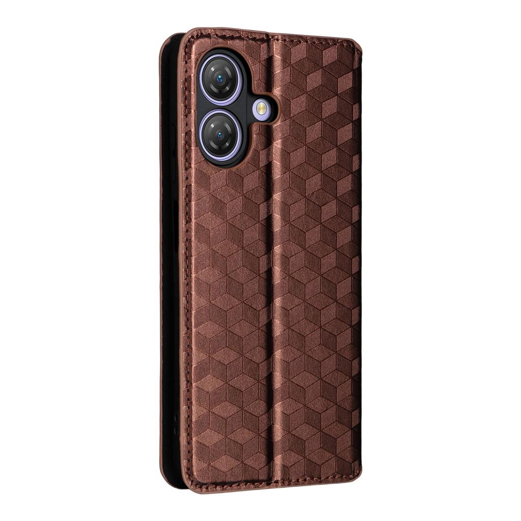 For Ulefone Note 21 Case Wallet Rhombus Imprinted Leather Phone Cover