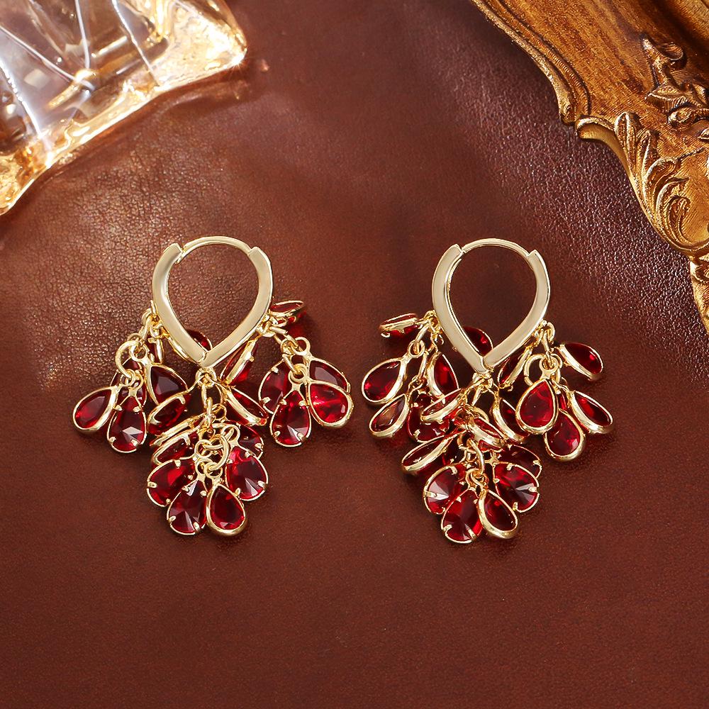Elegant Zircon Tassel Earrings - Exquisite High-End Fashion Ear Clips