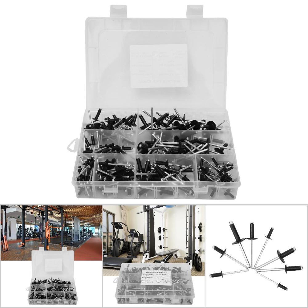 200pcs Black Finish Blind Rivet Assortment Kit Large Flange Blind River Kit  DIY Use