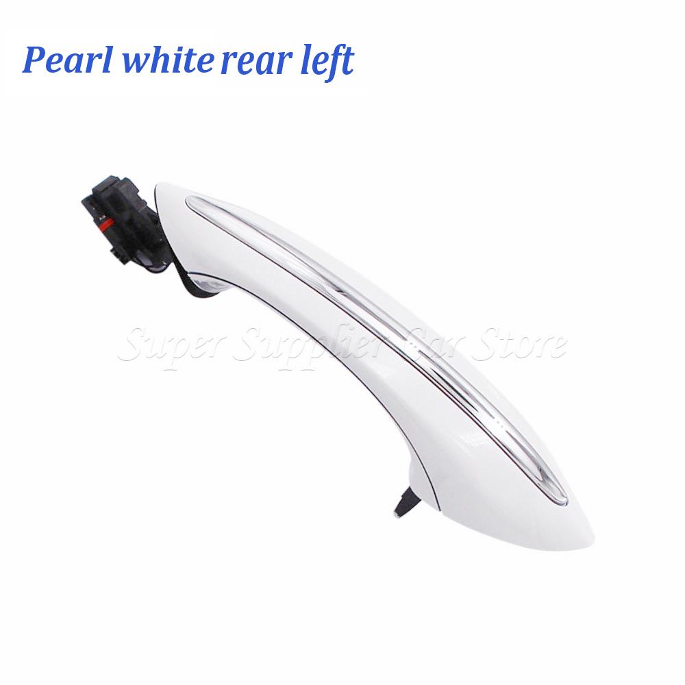 For BMW F01 F03 F04 F07 F10 F06 F11 Front / Rear Left / Right Pearl White Door Handle Keyless Go 51217231932 51217231933