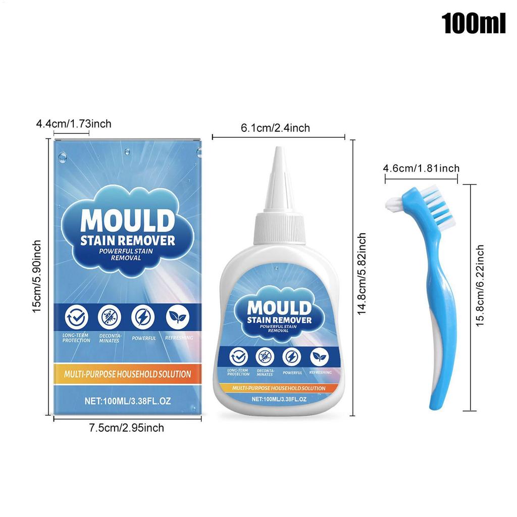 Waschmaschinen-Schimmelentferner Gel, 100 ml Tiefenreiniger Entkalker & Fleckenentferner für Waschmaschine, Bad, Küche, Toilette & Badewanne