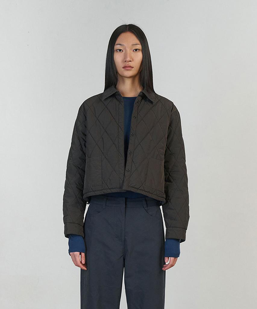 Amomento Stripe Reversible Padded Shirt_Dark Navy