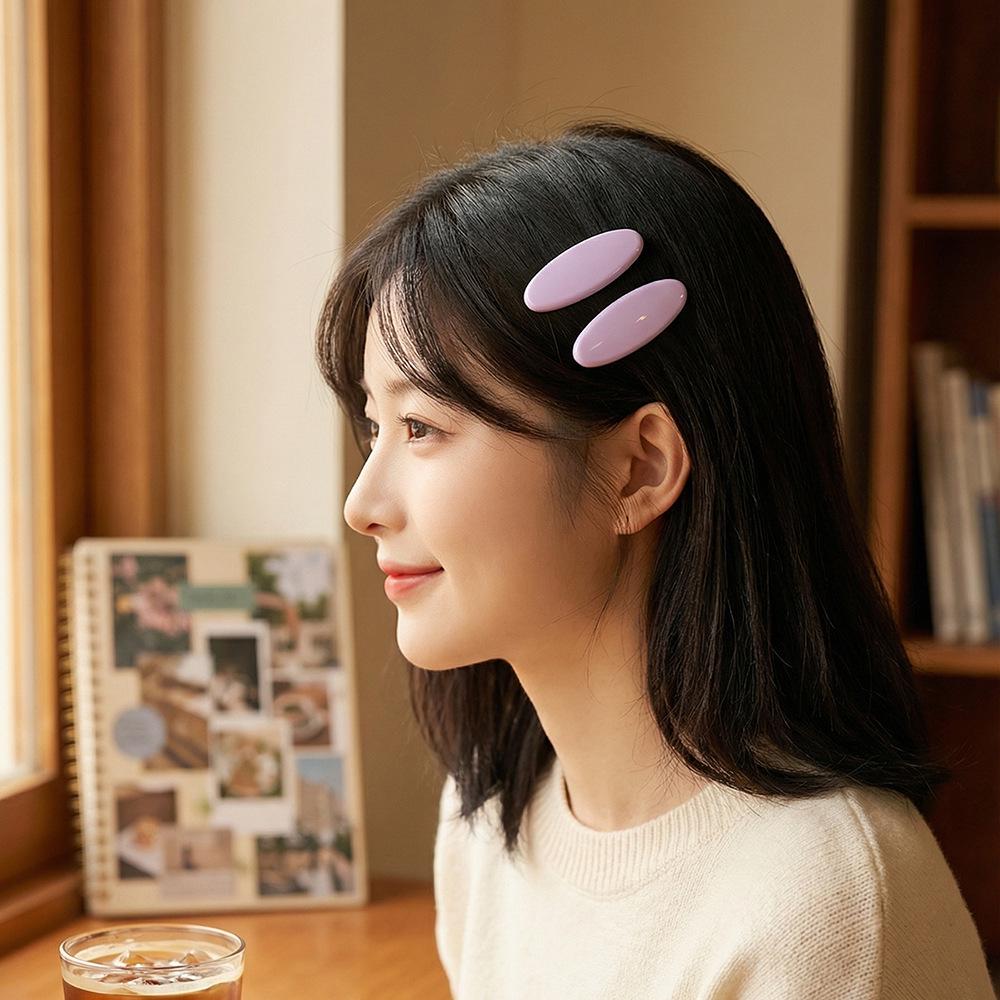 Japanese Cute Oval Duckbill Hair Clip for Women - Fresh, Fashionable Bangs and Top Clip