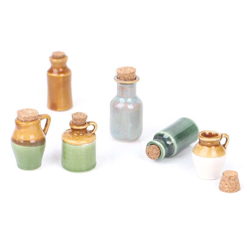 1:12 Dollhouse Miniature Ceramics Jar Seasoning Jar Kitchen Toy Home Decor